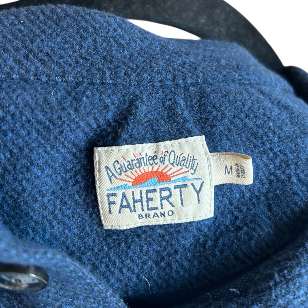 Faherty Men’s Soft Long Sleeve Polo Pullover Shirt Medium - Picture 4 of 4